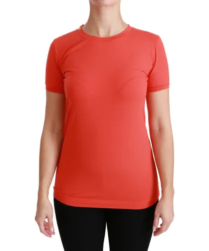 Dolce & Gabbana Womens Red Crewneck Short Sleeve T-shirt Cotton Top