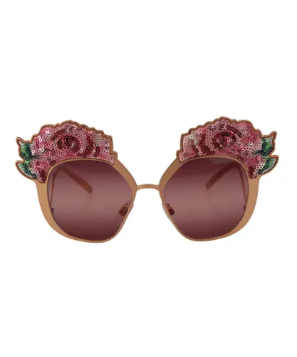 Dolce & Gabbana Womens Sequin Embroidery Sunglasses - Pink Metal - One
