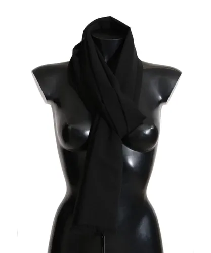Dolce & Gabbana Womens Solid Black Wool Blend Shawl Wrap 70cm X 200cm Scarf - Multicolour Nylon - One