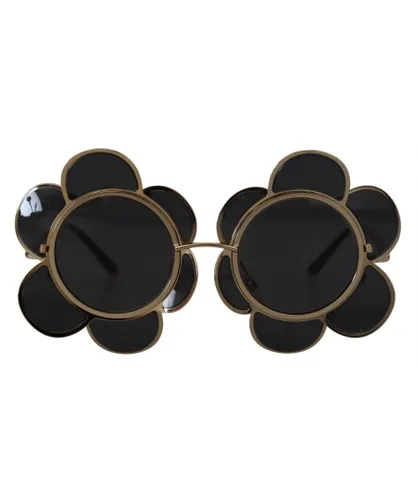 Dolce & Gabbana Womens Special Edition Flower Form Sunglasses - Black Metal - One