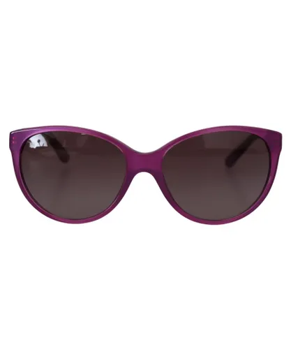 Dolce & Gabbana Womens Stylish Round Acetate Frame Sunglasses with Gray Lens - Purple - One