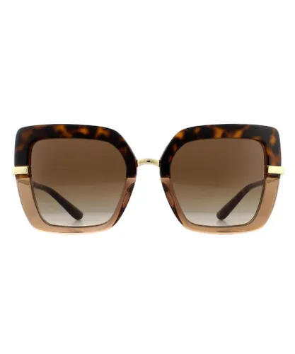 Dolce & Gabbana Womens Sunglasses DG4373 325613 Top Havana on Transparent Brown Gradient Metal - One