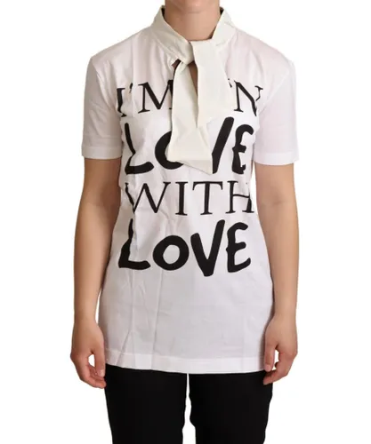 Dolce & Gabbana WoMens White Cotton Silk I'm In Love Top T-shirt