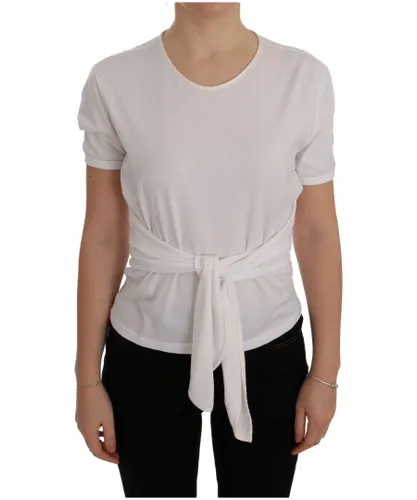 Dolce & Gabbana Womens White Cotton Silk T-Shirt - Multicolour