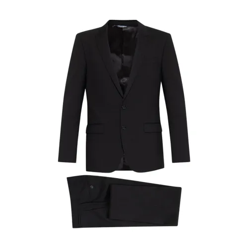 Dolce & Gabbana , Wool suit ,Black male, Sizes: