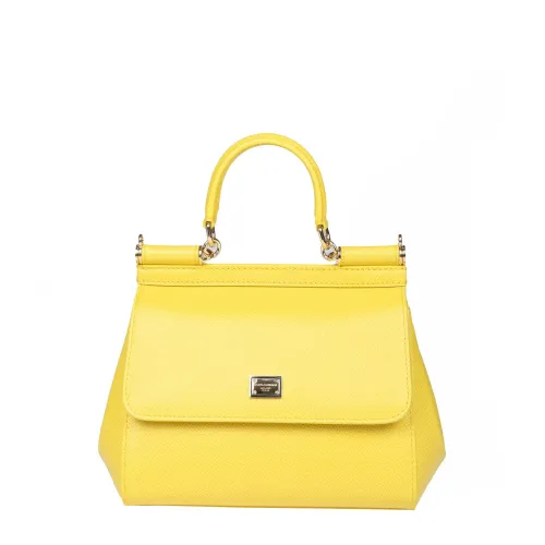 Dolce & Gabbana , Yellow Sicily Handbag ,Yellow female, Sizes: ONE SIZE