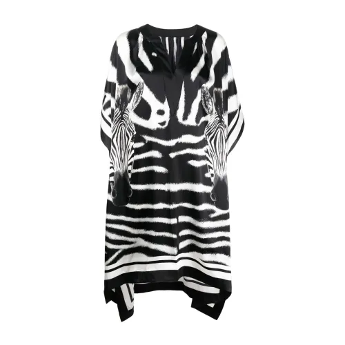 Dolce & Gabbana , Zebra Beach Dress - Stylish and Comfortable ,Black female, Sizes: