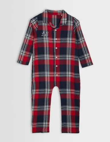 Dollymix Personalised Red Tartan Baby Romper (0-3 Yrs) - 12-18 - Red Mix, Red Mix