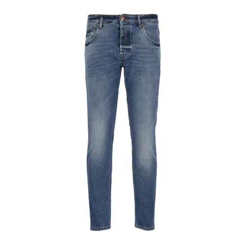 Don The Fuller , Blue Cotton Jeans with Embroidery ,Blue male, Sizes: