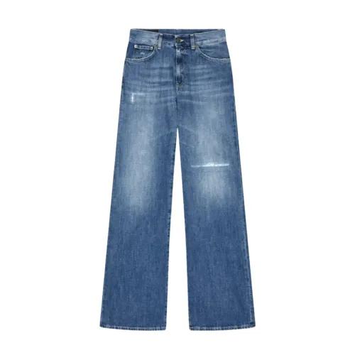 Dondup , Amber Wide Leg Jeans, Light Wash ,Blue female, Sizes: