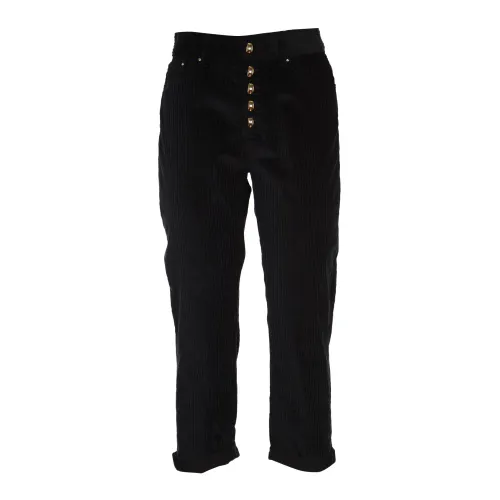 Dondup , Black Trousers for Men ,Black female, Sizes: