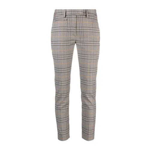 Dondup , Grey Prince of Wales Check Trousers ,Gray female, Sizes:
