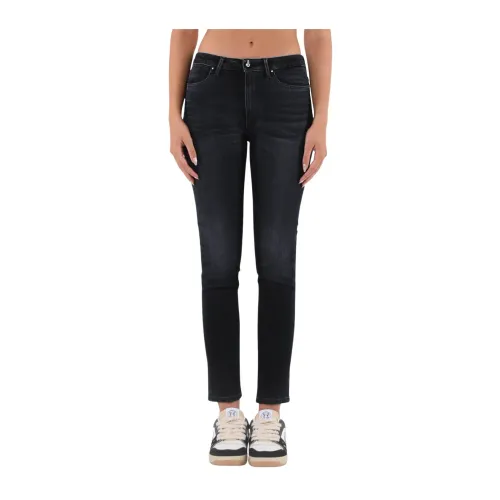 Dondup , High-waisted skinny jeans with jewel details ,Black female, Sizes: