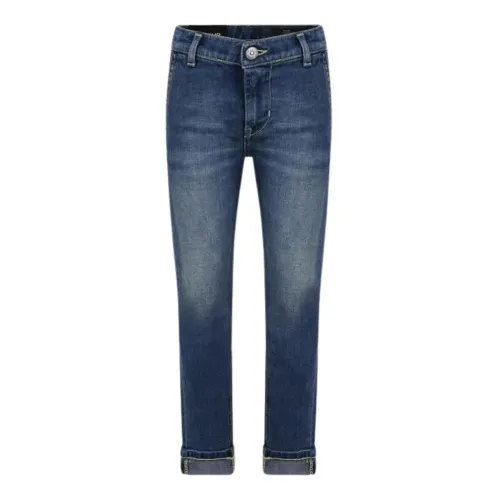 Dondup , Kids Blue Jeans with Classic Design and Logo ,Blue male, Sizes:
