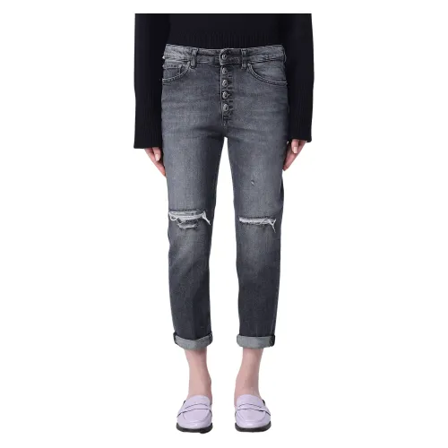 Dondup , Koons Cropped Jeans for Women ,Black female, Sizes: