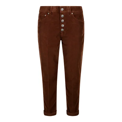 Dondup , Koons Jewel Button Ankle Pants ,Brown female, Sizes:
