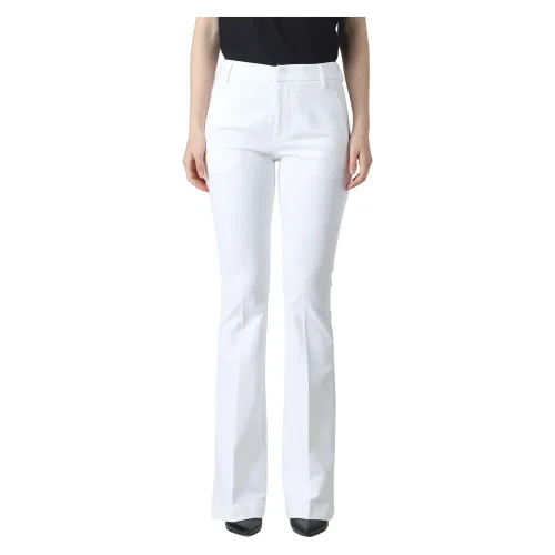 Dondup , Lexi Straight Leather Trousers ,White female, Sizes: