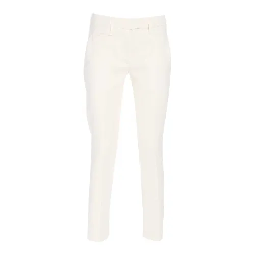 Dondup , Perfect Leather Trousers ,White female, Sizes: