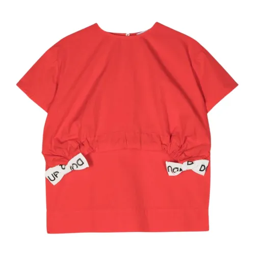 Dondup , Red Kids Blouse with Bow Detail ,Red female, Sizes: