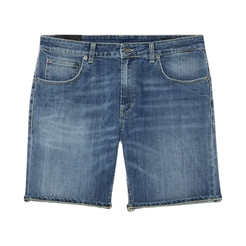 Dondup , Regular Fit Low Rise Denim Shorts ,Blue male, Sizes: