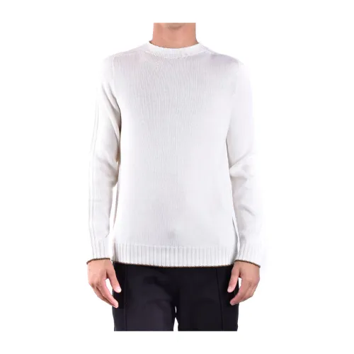 Dondup , Round Neck Knitwear for Men ,White male, Sizes: