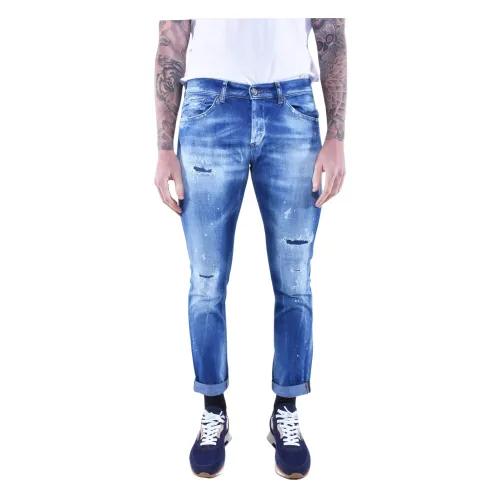 Dondup , Skinny Ripped Jeans for Men ,Blue male, Sizes: