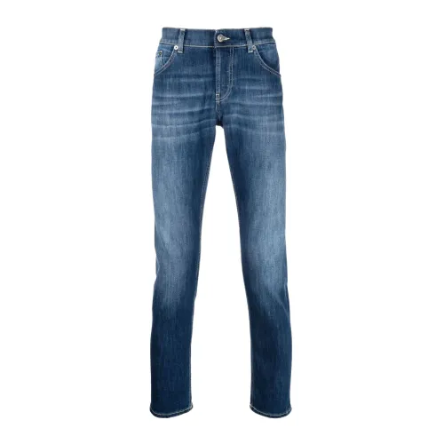 Dondup , Slim-Cut Indigo Blue Stretch-Cotton Jeans ,Blue male, Sizes: