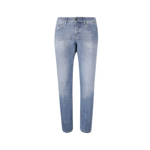 Dondup , Slim Fit Blue Denim Jeans ,Blue male, Sizes: