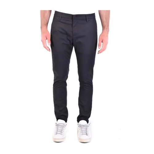 Dondup , Sporty Slim Fit Black Pants ,Black male, Sizes: