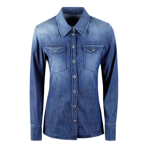 Dondup , Stylish Denim Shirt for Women ,Blue female, Sizes: