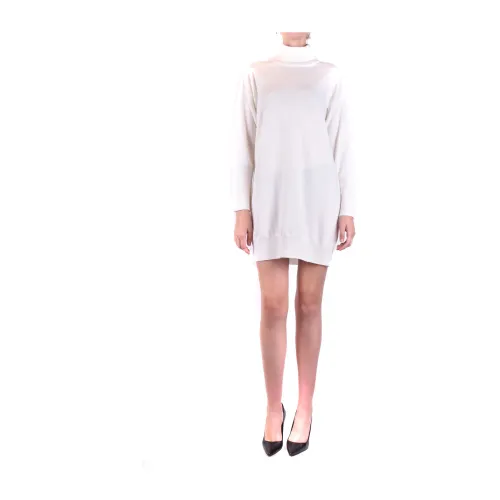 Dondup , Stylish Knitted Dress ,Beige female, Sizes: