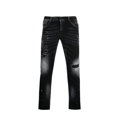Dondup , Stylish Slim-Fit Jeans ,Black male, Sizes:
