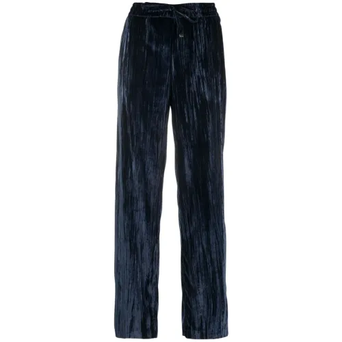 Dondup , Stylish Straight-Leg Drawstring Trousers ,Blue female, Sizes: