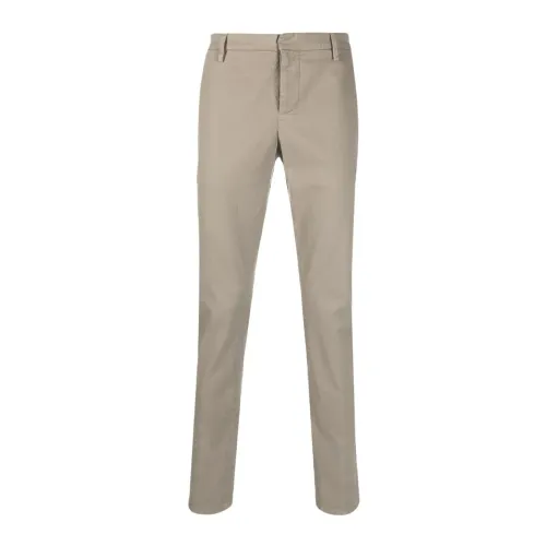 Dondup , Taupe Grey Tapered-Leg Chino Trousers ,Beige male, Sizes: