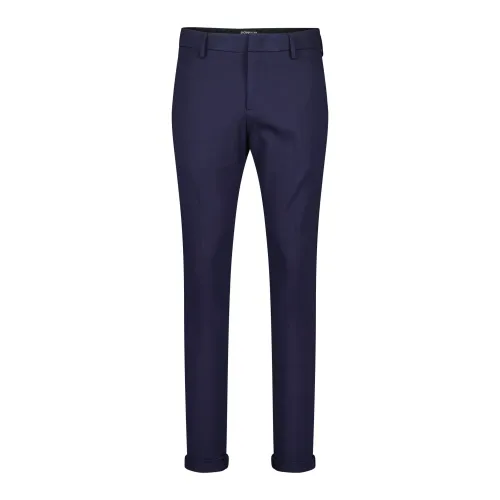 Dondup , Viscose-Mix High-Waist Trousers ,Blue male, Sizes: