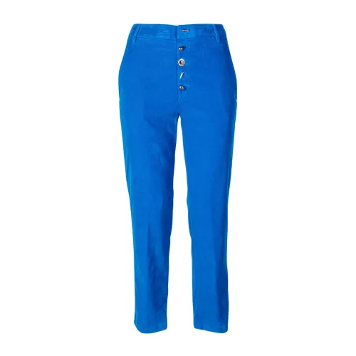 Dondup , Womens Nima Velvet Pants ,Blue female, Sizes: