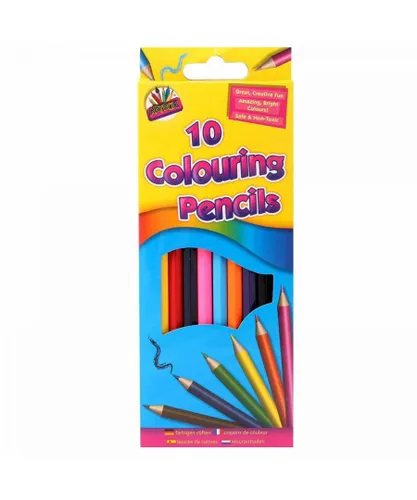Doodle Childrens Unisex ArtBox Bright Colour, Safe & Non-Toxic Full Size 10 Colouring Pencils - Multicolour - One Size
