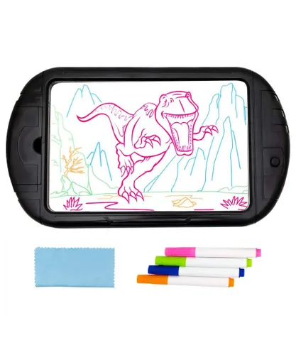 Doodle Childrens Unisex Kid's 15.4 Inch Magic LED Light Dinosaur Pictures Drawing Board - Black ABS - One Size