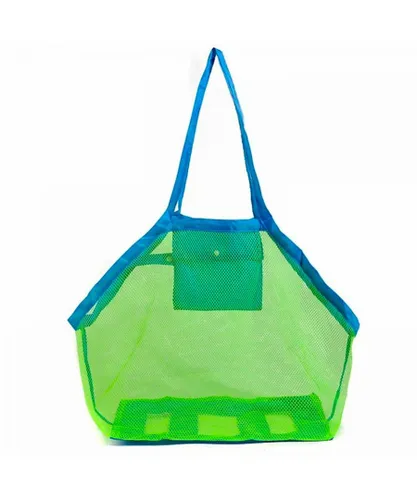 Doodle Large Mesh Multi Storage Beach Bag with Green&Blue Colour - One Size