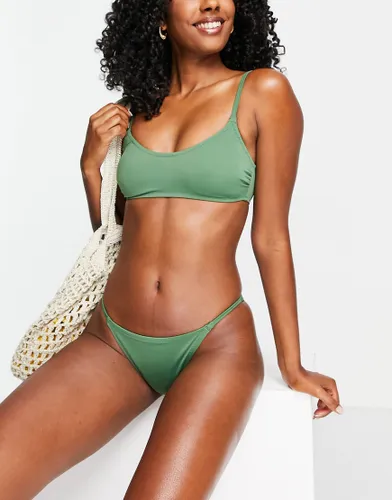 Dorina bilbao light padded bralette bikini top in khaki-Green