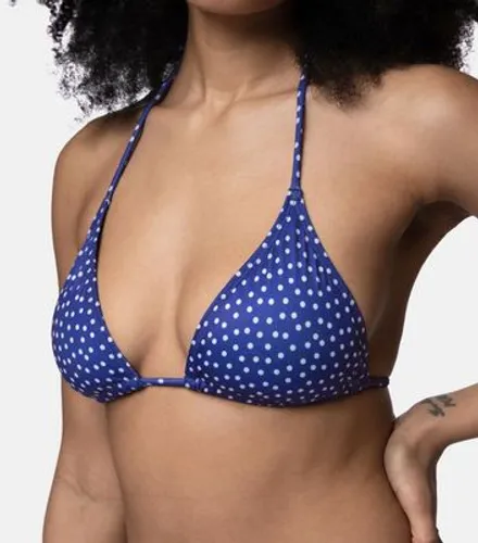 Dorina Blue Spot and White Triangle Bikini Tops New Look