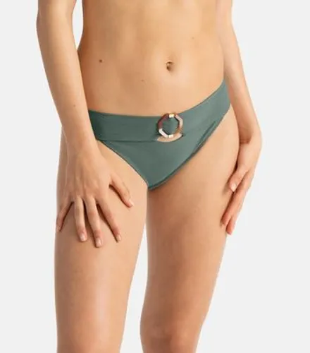 Dorina Green Buckle Brazilian Bikini Bottoms New Look