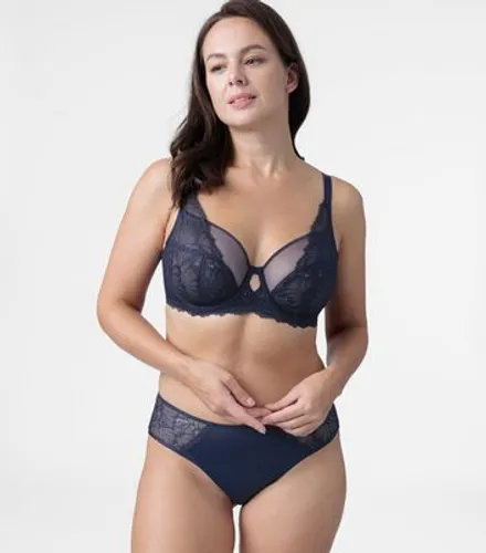 Dorina Navy Floral Lace Hipster Briefs New Look