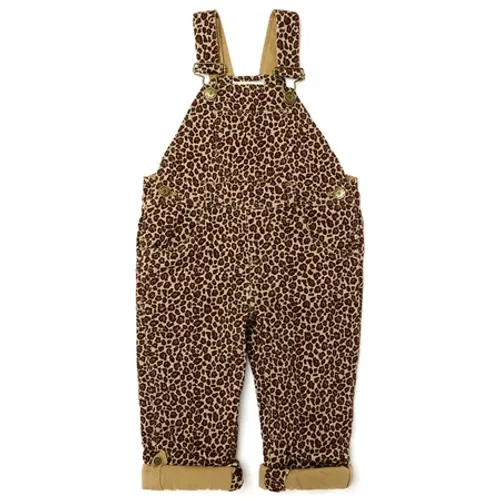 Dotty Dungarees Girls Print Dungarees - Leopard
