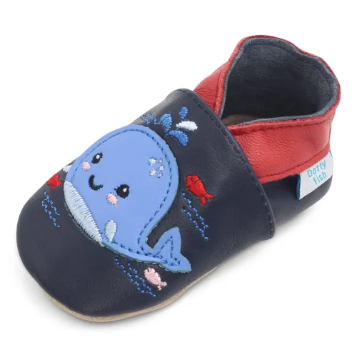 Dotty Fish Leather Baby Shoes. Toddler Shoes. Non-Slip