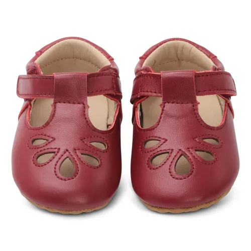 Dotty Fish Leather T-bar First Walking Shoes. Baby and