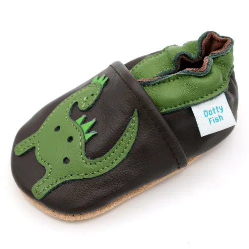 Dotty Fish Soft Leather Baby Shoes for Boys. Toddler Shoes.