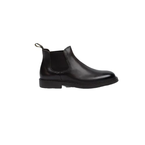 Doucal's , Beatles Triumph Moro Leather Shoes ,Black male, Sizes:
