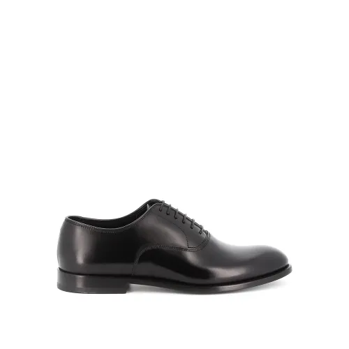 Doucal's , Black Brushed Leather Oxford Shoe ,Black male, Sizes: