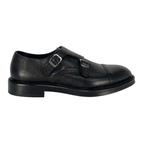 Doucal's , Black Buckle Shoes ,Black male, Sizes: